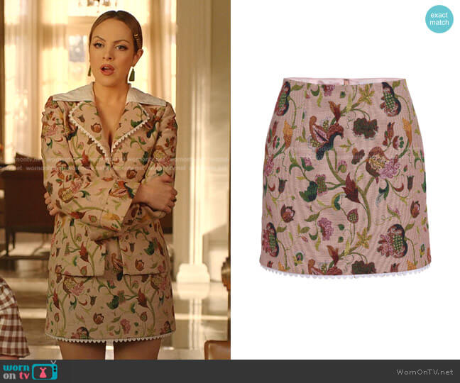 Markarian Sophie Mini Skirt worn by Fallon Carrington (Elizabeth Gillies) on Dynasty