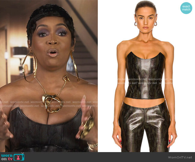 Miaou Leia Corset Top worn by Marlo Hampton on The Real Housewives of Atlanta