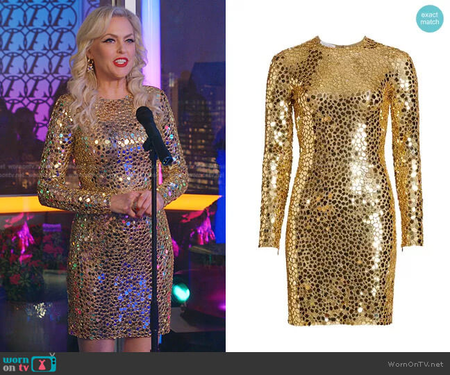 Michael Kors Collection Mirror Embroidery Mini-Dress worn by Alexis Carrington (Elaine Hendrix) on Dynasty