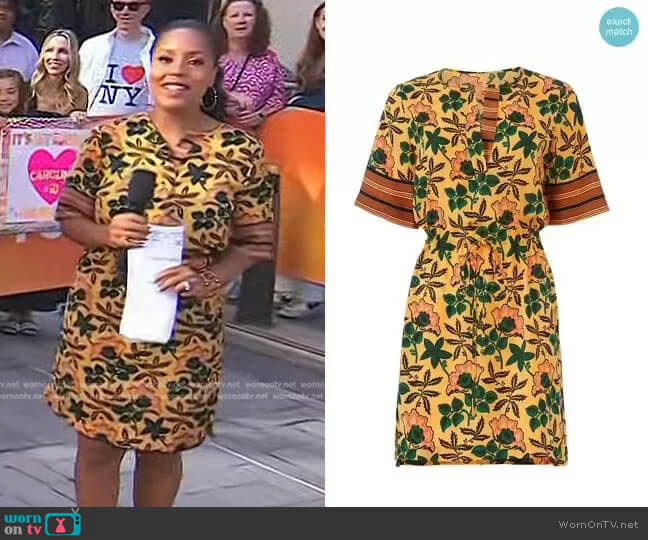 Scotch & Soda Mixed Floral Print Dress worn by Sheinelle Jones on Today