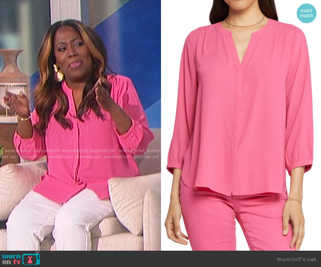NYDJ High/Low Crepe Blouse worn by Sheryl Underwood on The Talk