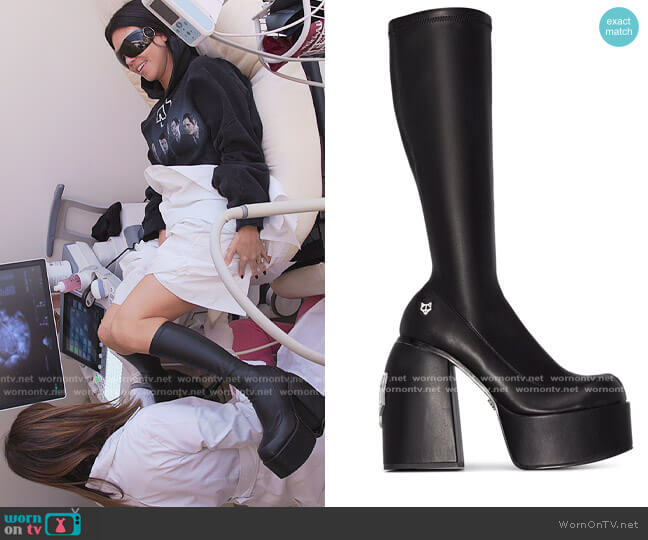Naked Wolfe Spice 140mm platform boots worn by Kourtney Kardashian (Kourtney Kardashian) on The Kardashians