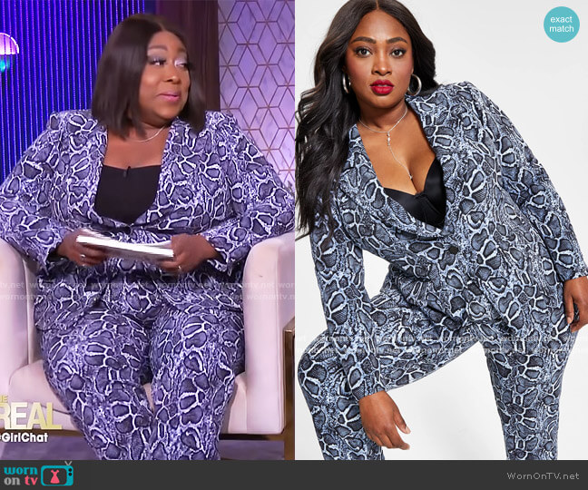 Nina Parker Trendy Plus Size Printed Blazer worn by Loni Love on The Real
