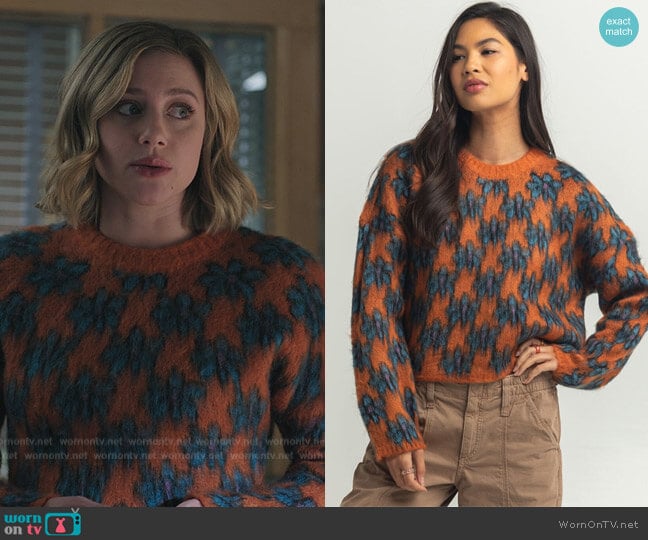 Obey Rhythm Floral Sweater worn by Betty Cooper (Lili Reinhart) on Riverdale