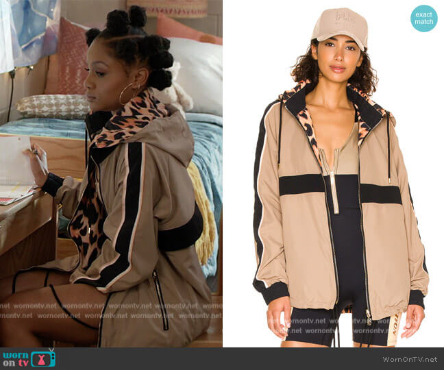 PE Nation Man Down Reversible Jacket worn by Simone (Geffri Hightower) on All American Homecoming