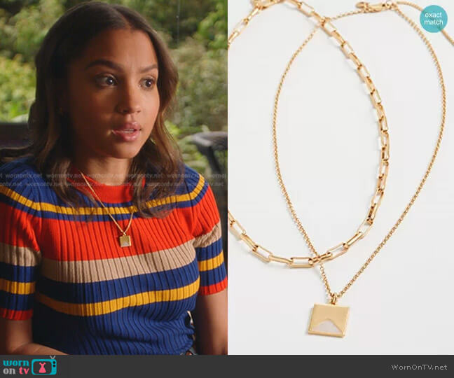 Madewell Palisade Pendant Necklace Set worn by May Grant (Corinne Massiah) on 9-1-1