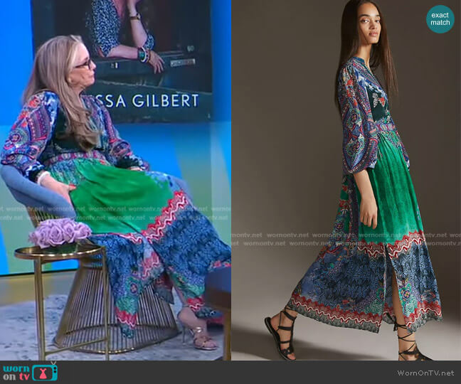 Bhanuni by Jyoti Patterned Maxi Dress in Green Motif