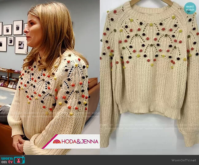 The Great Pom Pom Sweater worn by Jenna Bush Hager on Today