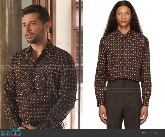 Dries Van Noten Printed Shirt worn by Sam Flores (Rafael de la Fuente) on Dynasty