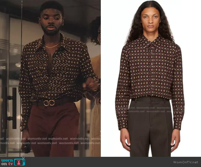 Dries Van Noten Printed Shirt worn by Tom Swift (Tian Richards) on Tom Swift