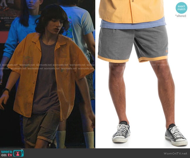 Quiksilver The Mike Pleated Mens Shorts worn by Mike Wheeler (Finn Wolfhard) on Stranger Things