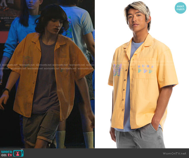Quiksilver The Mike Tourist Mens Button Up Shirt worn by Mike Wheeler (Finn Wolfhard) on Stranger Things