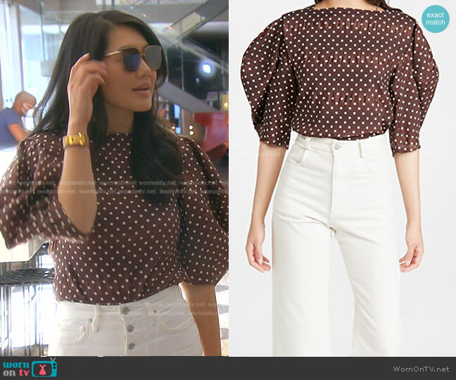 Rachel Comey Vestry Top worn by Crystal Kung Minkoff on The Real Housewives of Beverly Hills