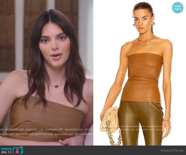 Rick Owens Leather Bustier Top worn by Kendall Jenner (Kendall Jenner) on The Kardashians
