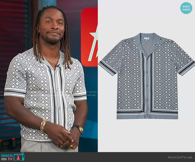 Reiss Ripley Shirt worn by Scott Evans on Access Hollywood