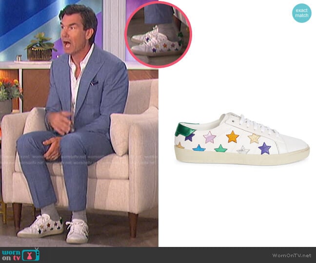 Saint Laurent California Stars Leather Sneakers worn by Jerry O'Connell on The Talk