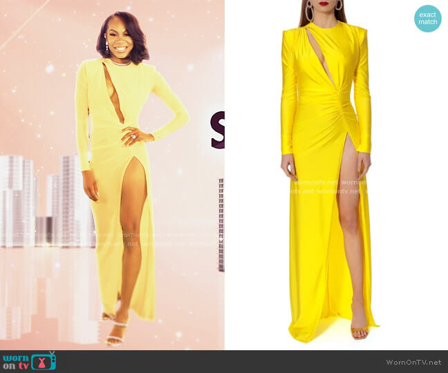 Aggi Adriana Super Yellow Dress worn by Sanya Richards-Ross on The Real Housewives of Atlanta