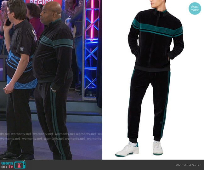 Sergio Tacchini Velour Damarindo Black / Green Tracksuit