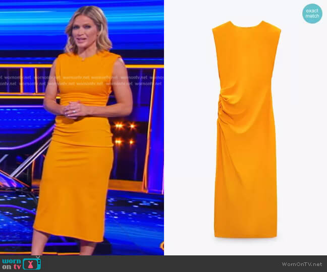 Zara Side Draped Dress worn by Sara Haines on The Chase