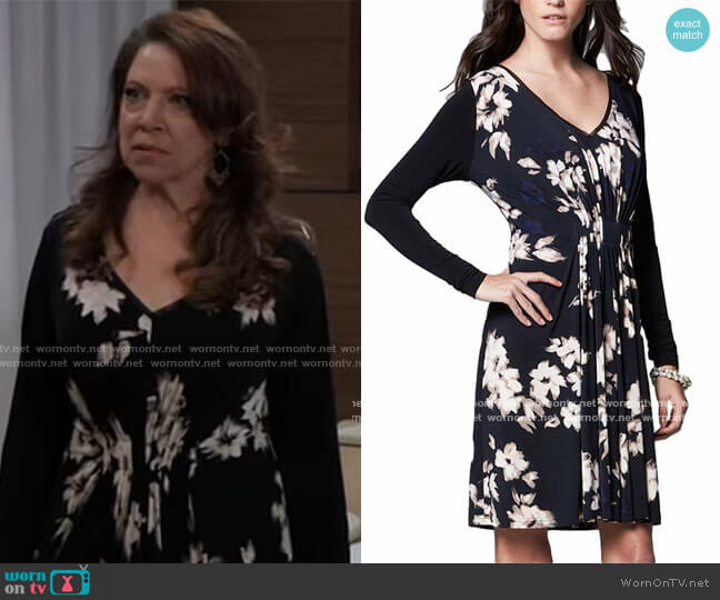 Black Halo Jackie O Three-Quarter Sleeve Dress worn by Liesl Obrecht (Kathleen Gati) on General Hospital