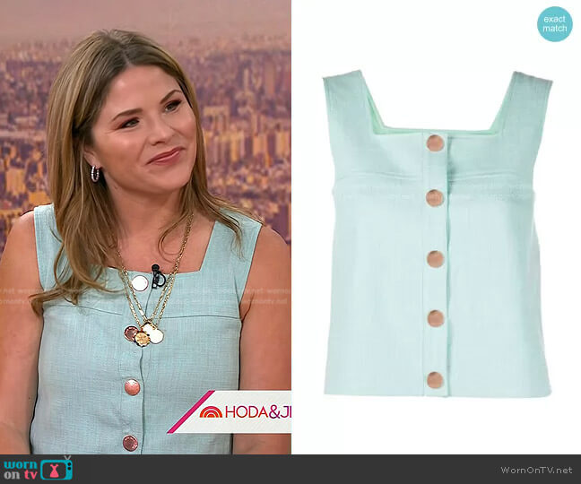 See by Chloe Sleeveless Button-Front Tank Top worn by Jenna Bush Hager on Today
