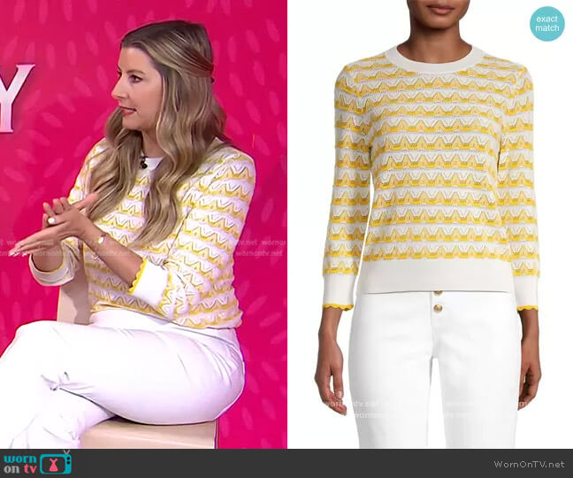 Kate Spade Striped Pointelle Sweater