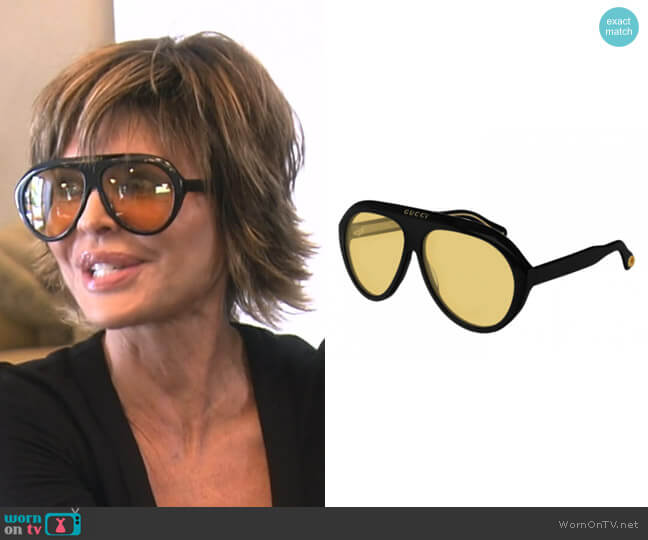 Gucci GG0479 Aviator Sunglasses worn by Lisa Rinna on The Real Housewives of Beverly Hills