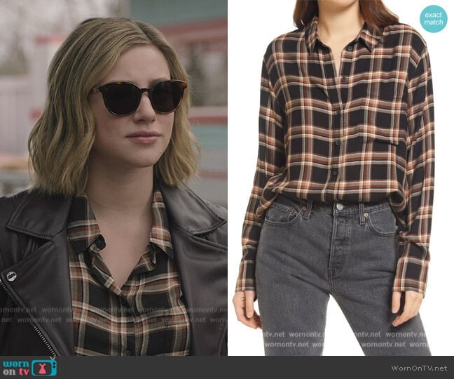 Treasure and Bond Plaid Boyfriend Shirt worn by Betty Cooper (Lili Reinhart) on Riverdale