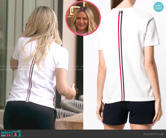 Thom Browne RWB Stripe Relaxed Piqué T-shirt worn by Dorit Kemsley on The Real Housewives of Beverly Hills