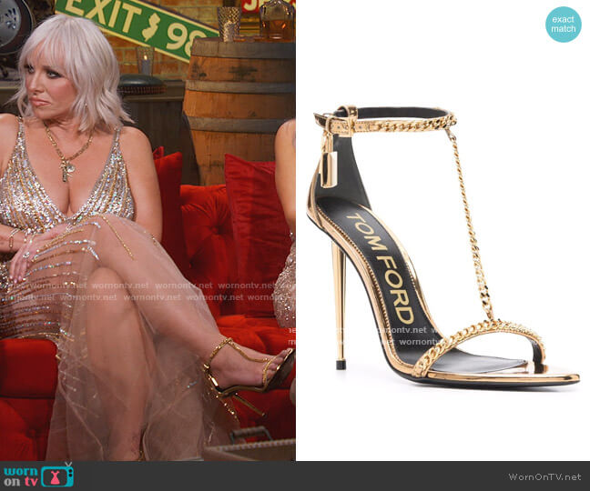 Tom Ford Chain-link stiletto sandals worn by Margaret Josephs on The Real Housewives of New Jersey
