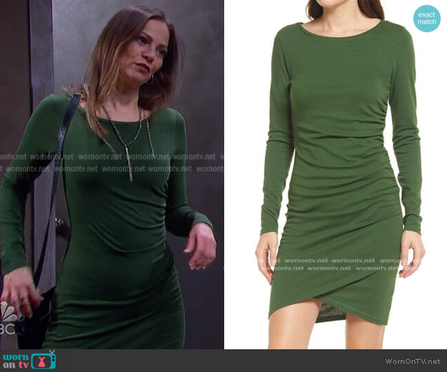 Treasure and Bond Ruched Side Long Sleeve Dress worn by Ava Vitali (Tamara Braun ) on Days of our Lives