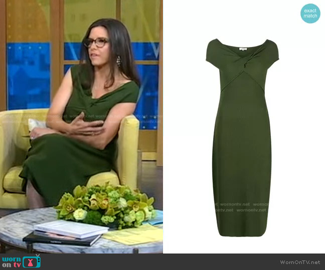 Vince V-neck Ribbed Knitted Dress