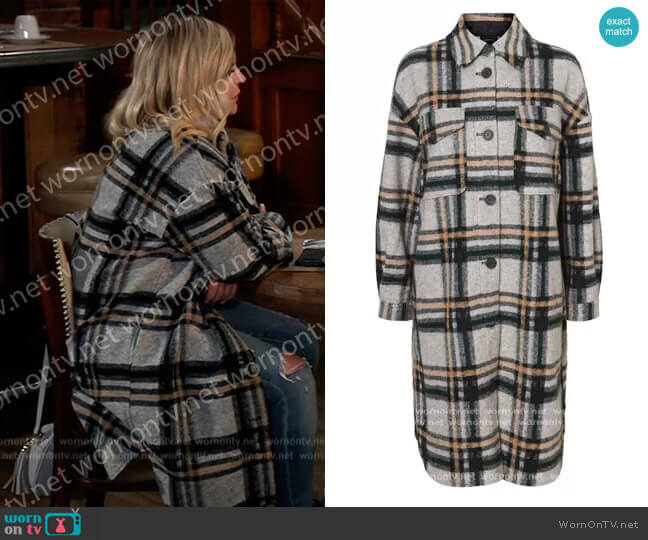 Vero Moda Chrissie Checkered Jacket worn by Maxie Jones (Kirsten Storms) on General Hospital
