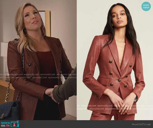 Veronica Beard Gaya Leather Dickey Jacket worn by Brianna (June Raphael) on Grace and Frankie