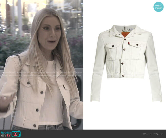 Vetements x Levi's Reworked Cropped Denim Jacket worn by Dorit Kemsley on The Real Housewives of Beverly Hills