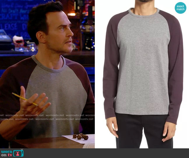 Vince Colorblock Baseball T-Shirt worn by Max (Cheyenne Jackson) on Call Me Kat