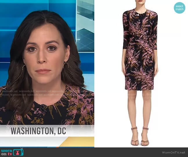 Whistles Wren Floral-Print Sheath Dress worn by Hallie Jackson on Today