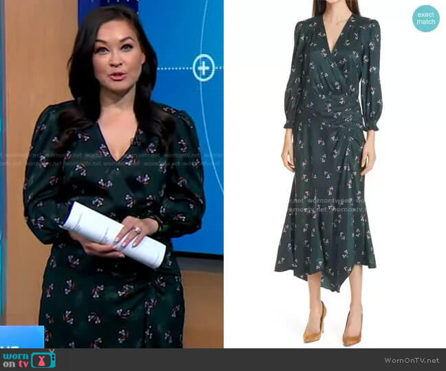 Veronica Beard Yasmeen Long Sleeve Midi Dress worn by Eva Pilgrim on Good Morning America