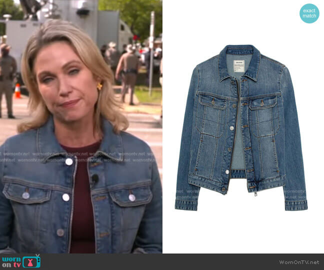 Zadig & Voltaire Kioky Denim Jacket worn by Amy Robach on Good Morning America