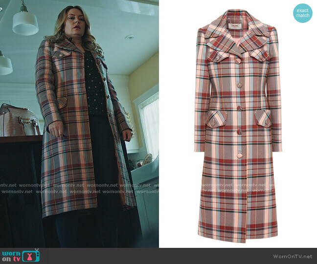 Zimmermann Checked cotton-blend twill coat worn by Alice Cooper (Mädchen Amick) on Riverdale