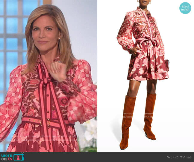 Zimmermann Concert Spliced Mini Shirtdress worn by Natalie Morales on The Talk