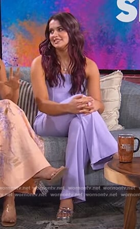Abigail Barlow’s lavender jumpsuit on The Kelly Clarkson Show