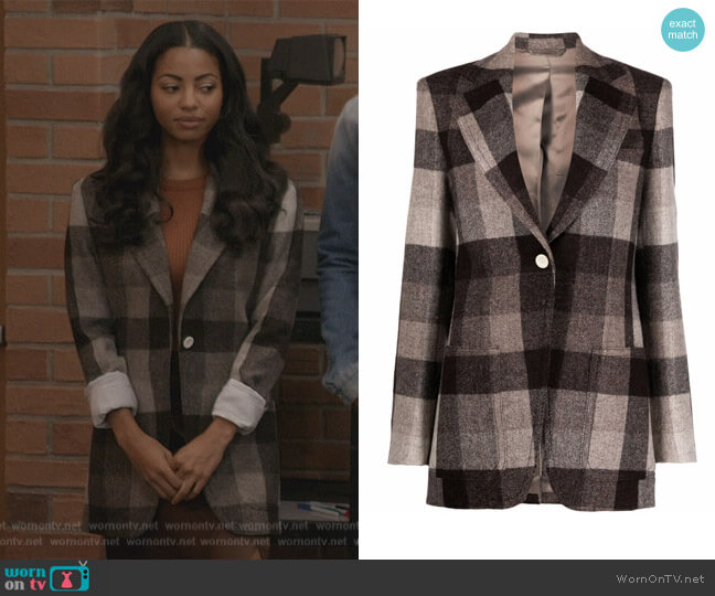 Acne Studios Checked Single Breasted Blazer worn by Thea (Camille Hyde) on All American Homecoming