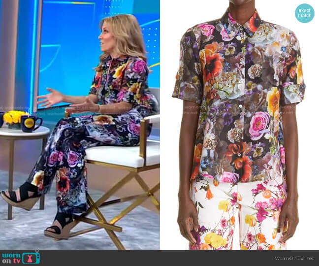 Adam Lippes Floral Print Voile Trapeze Shirt