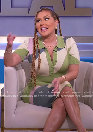 Adrienne’s printed knit polo dress on The Real