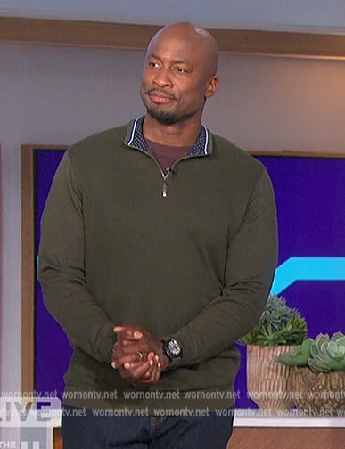 Abar’s green half zip sweater on The Talk