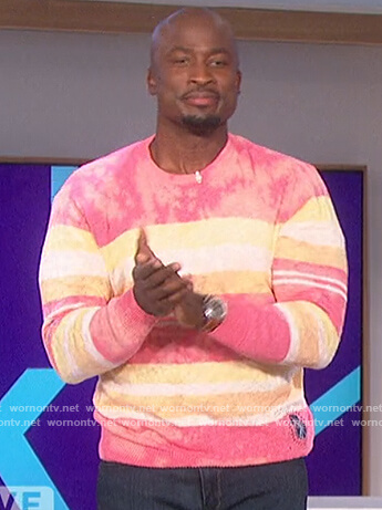 Akbar’s tie dye stripe sweater on The Talk