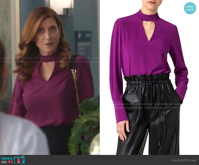Akris Punto V-Neck Cutout Silk Blouse