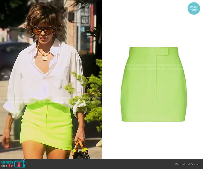 Alex Perry Marin Stretch-Crepe Miniskirt worn by Lisa Rinna on The Real Housewives of Beverly Hills