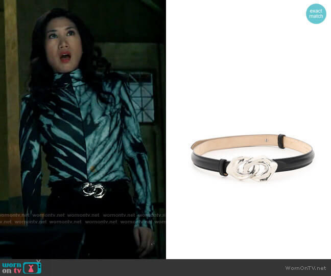 Alexander McQueen Sculptural-Link Belt worn by Melody Bayani (Liza Lapira) on The Equalizer